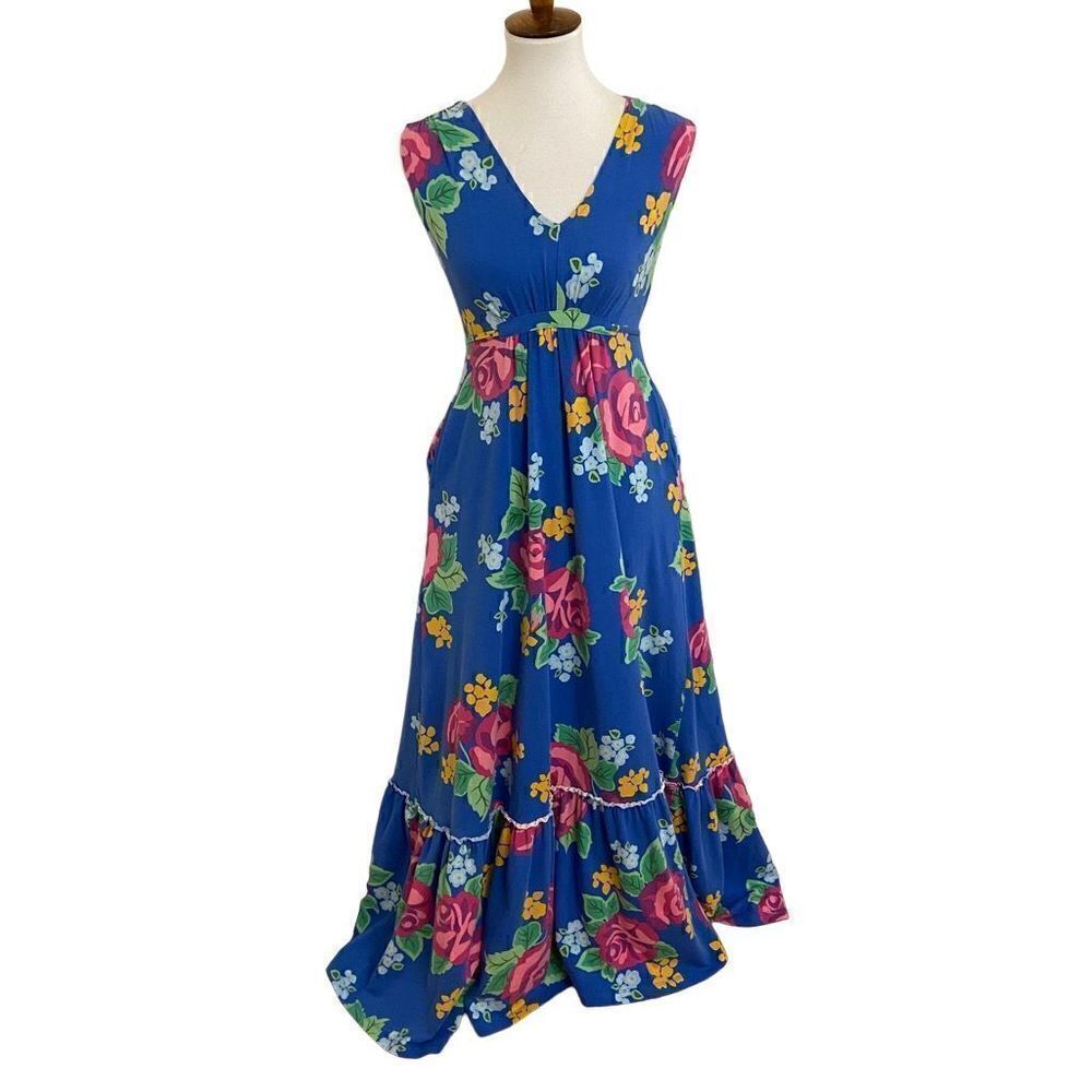 Matilda Jane Brilliant Daydream Dream Weaver Maxi Dress Blue Floral XS